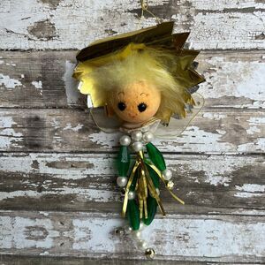 Vintage Christmas Blond Angel Ornament Kitsch MCM